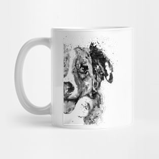 Black and White Half Faced Border Collie Mug